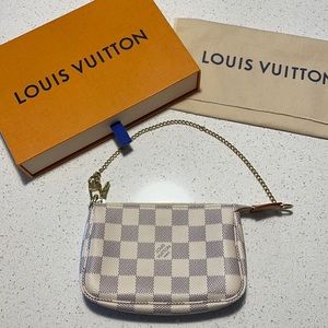 Rare Authentic Louis vuitton damier azur mini pochette